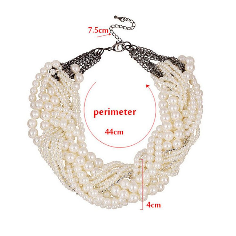 Vòng Cổ Choker Nhiều Lớp Đính Đá Ngọc Trai Giả Sang Trọng Cổ Điển Dành Cho Cô Dâu