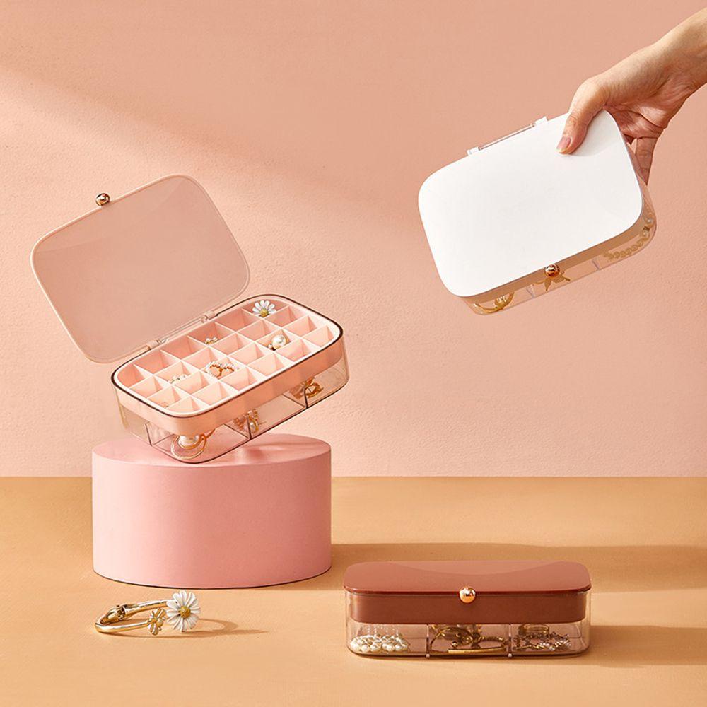 ANEMONE Giá Đỡ Vòng Cổ / Bông Tai Nhiều Tầng Hình Vuông Bằng ABS Tiện Dụng Cho Nữ