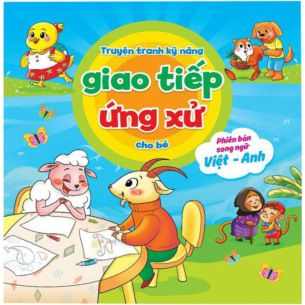 Sách - Truyện Tranh Kỹ Năng Giao Tiếp Ứng Xử Cho Bé  Song Ngữ Có File Nghe Đọc Tiếng Anh túi 10 cuốn