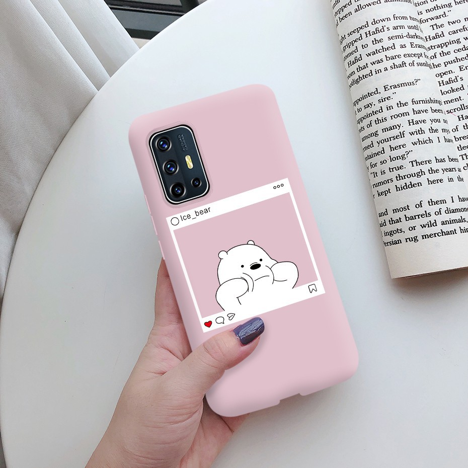 Ốp điện thoại silicon màu trơn in hình ngộ nghĩnh đa dạng cho Vivo V19 Neo