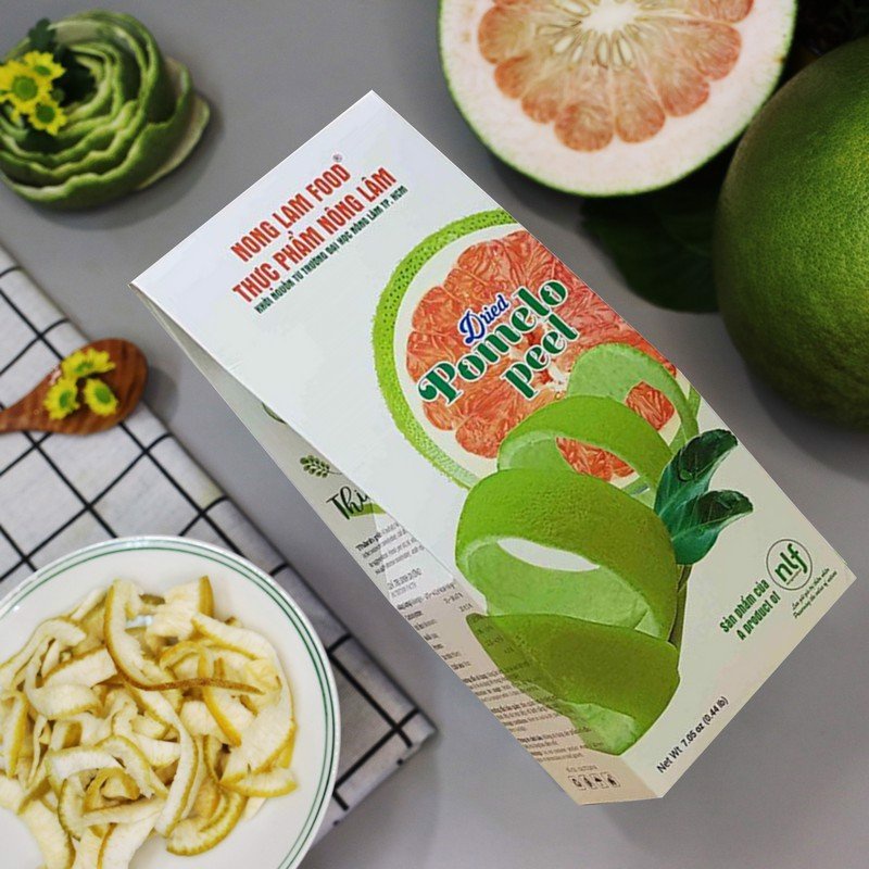 Vỏ bưởi sấy dẻo 200g Nông Lâm Food trái cây sấy lạnh,snack heakthy hiệu quả cho người ăn kiêng,giảm cân
