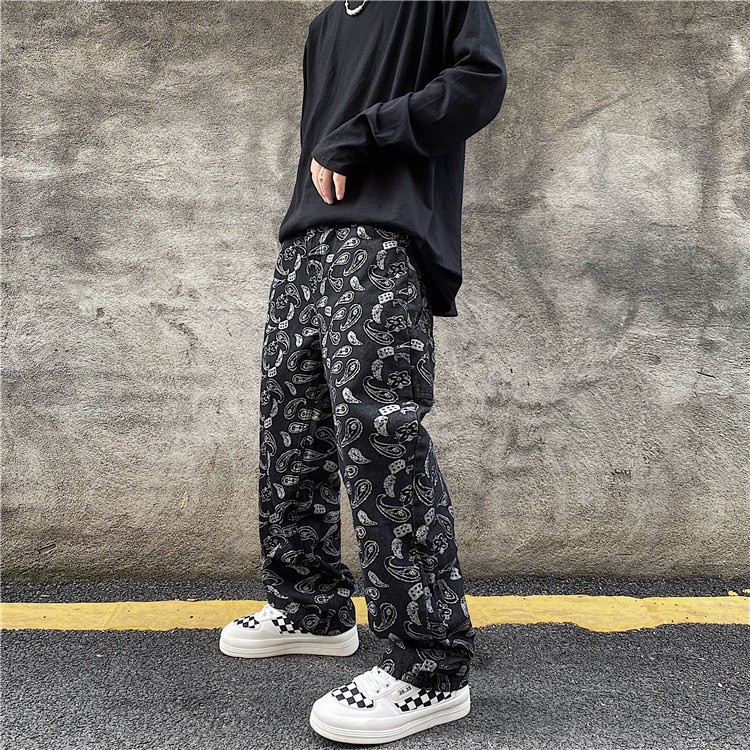 [Hàng Sẵn + Video Tự Quay ] Quần Jean HipHop Hoạ Tiết Badana Dáng Suông Trendy 2021 | BigBuy360 - bigbuy360.vn