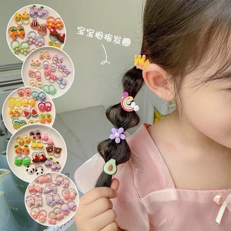 Túi zip 50 dây buộc tóc cho bé