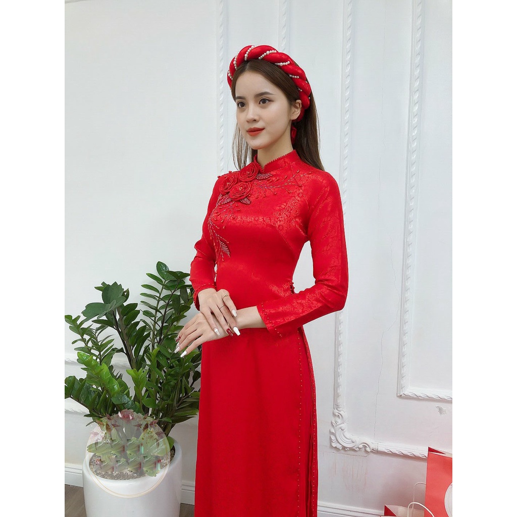 Áo Dài Cô Dâu Cưới Hỏi AD11