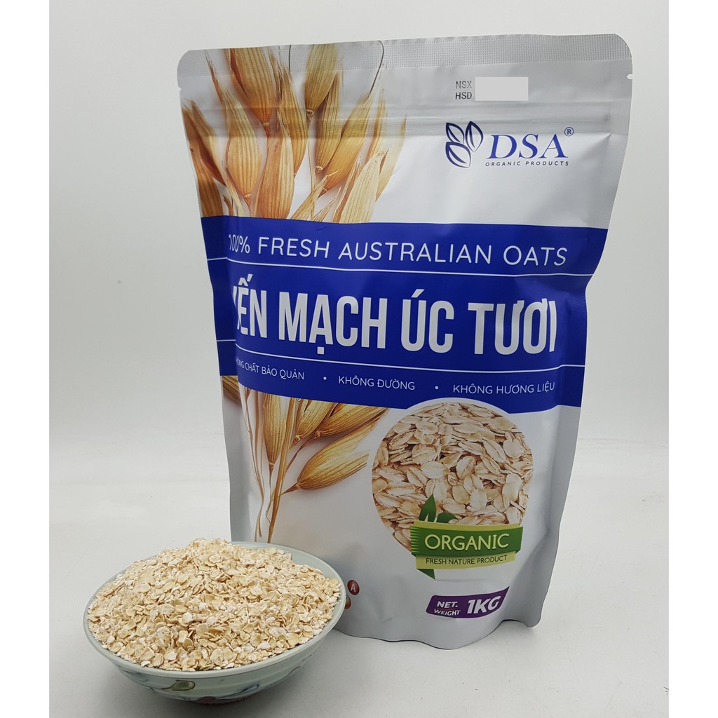 Yến mạch úc tươi khối lượng 1 kg.