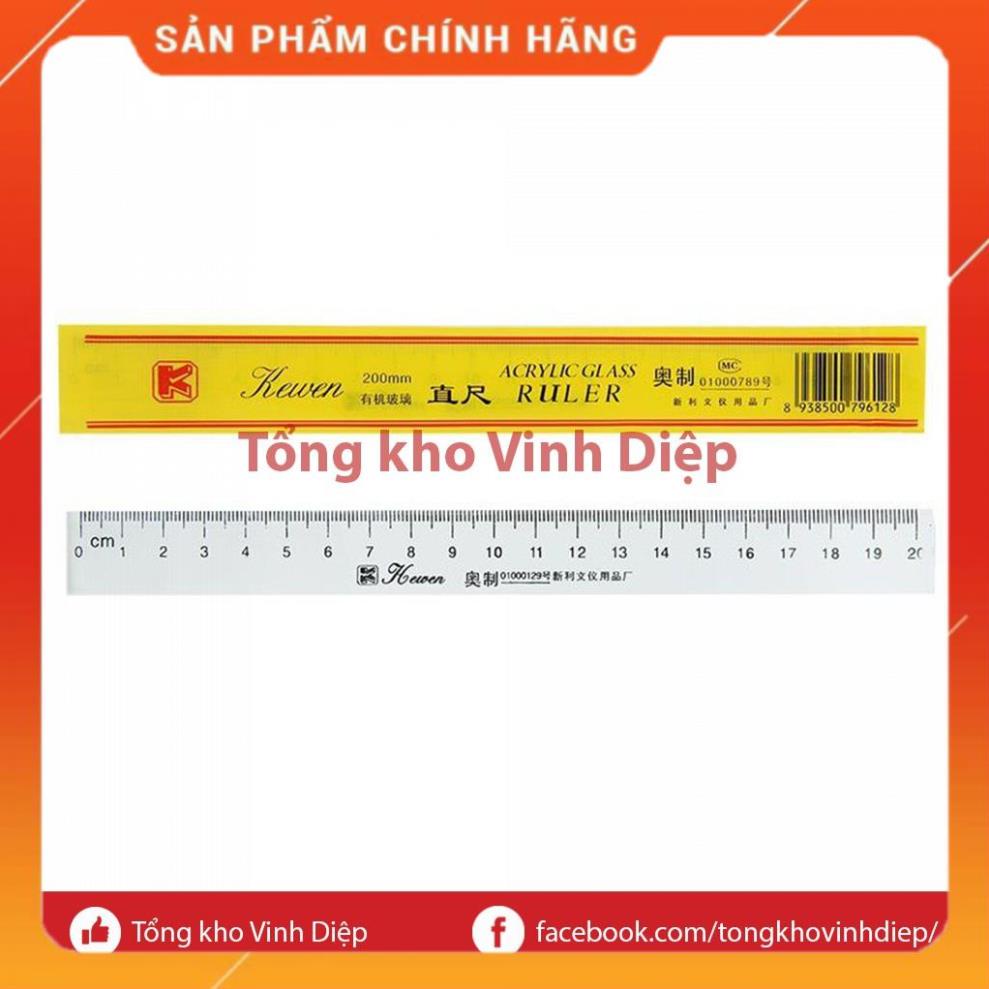 Thước kẻ học sinh nhựa mica Kewen 20cm 30cm