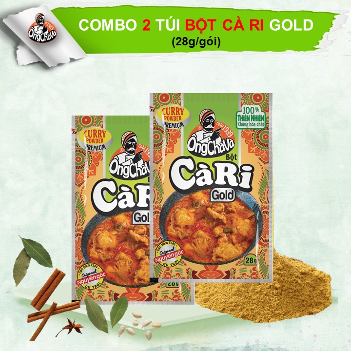 Combo 2 gói Bột Cà Ri Gold Ông Chà Và 28gr - (Bột Cari)