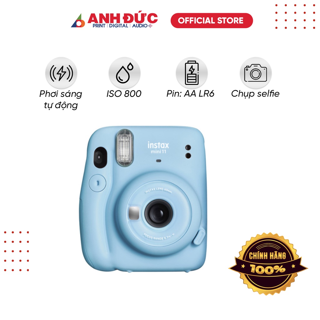 Máy chụp ảnh lấy liền Fujifilm Instax Mini 11, bảo hành 12 tháng chính hãng Fujifilm, tặng 10 phim