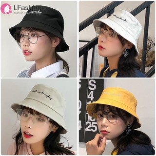 Nón vành tròn thêu chữ thời trang unisex
