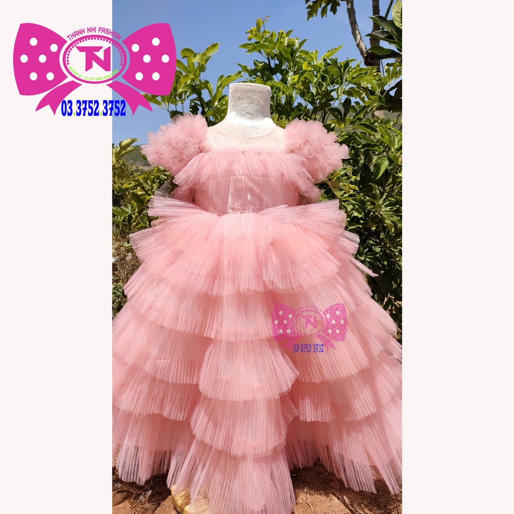 Váy bé gái xếp ly hồng cute - Váy Công Chúa TN233001A