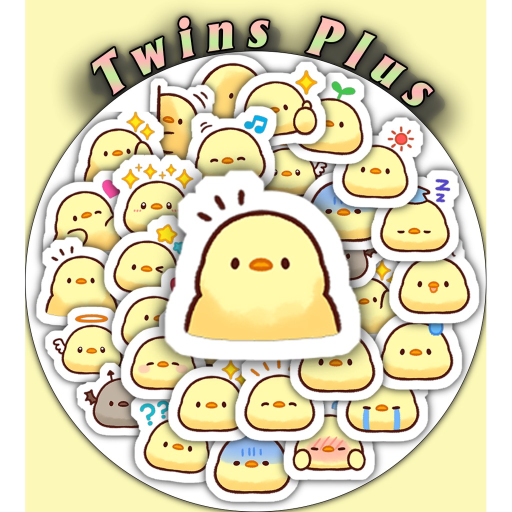 [Twins Plus] Bộ 25 Sticker Soft and cute Chick dán trang trí laptop, máy tính bỏ túi, vali, điện thoại, đàn ghita, hộp..