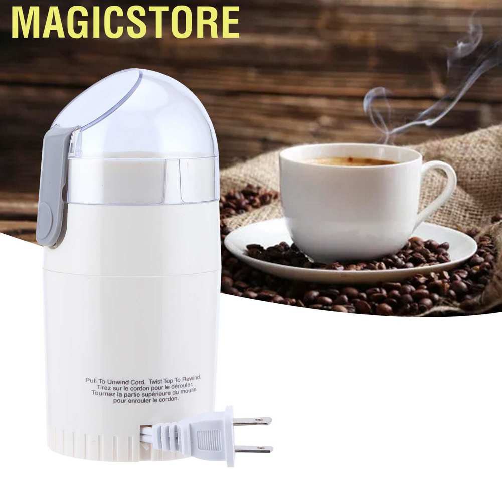 Magicstore Electric Coffee Beans Grinder Mill for Home Kitchen Cafe Supplies US 110V White