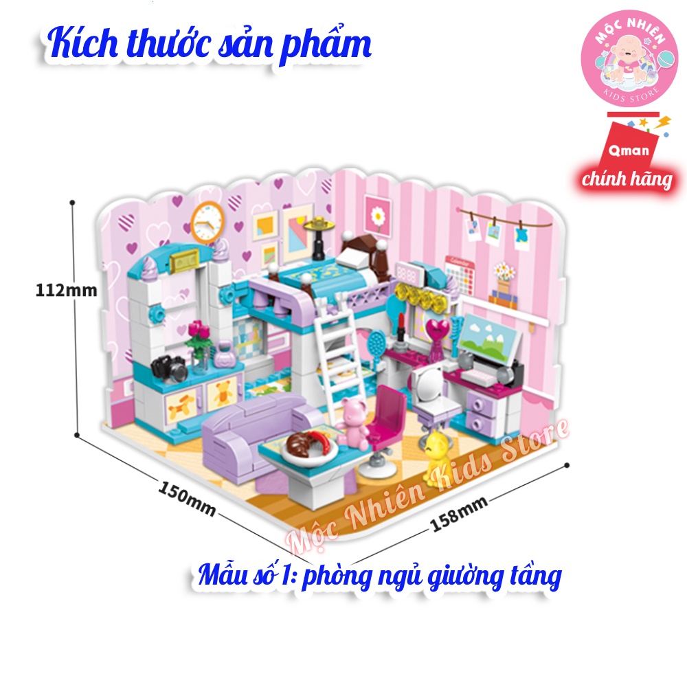 Đồ chơi lắp ráp xếp hình Qman 4801 - Phòng của bé gái  - Dành cho bé từ 6 tuổi
