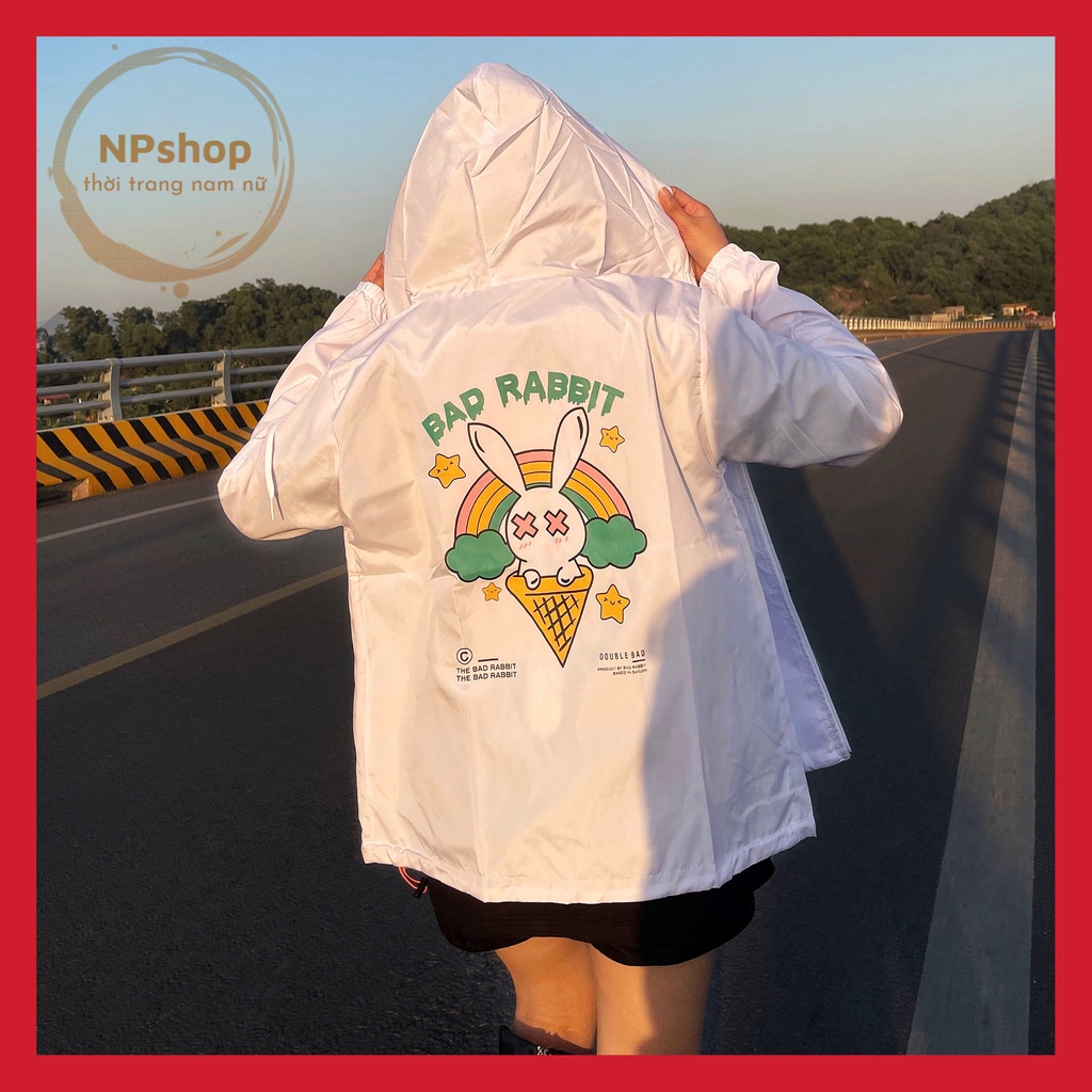 Áo khoác dù Bad Rabbit nam nữ form rộng , áo gió Unisex Chống Nắng ulzzang Jacket Bomber | BigBuy360 - bigbuy360.vn