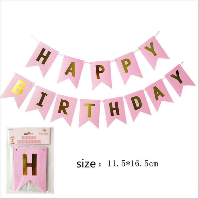 Băng Rôn Happy Birthday Treo Trang Trí Tiệc Sinh Nhật Xinh Xắn