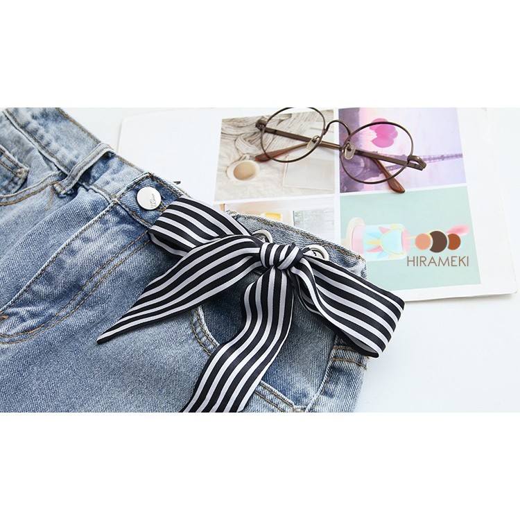 [BIGSIZE] CHÂN VÁY JEAN CHỮ A CỘT NƠ 60-88KG - CV69 | BigBuy360 - bigbuy360.vn