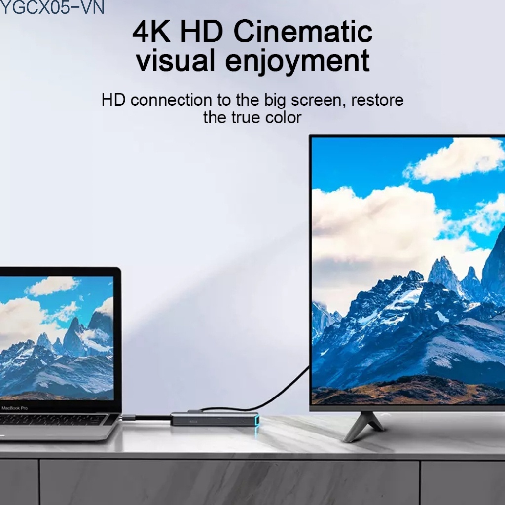 Đầu Đọc Thẻ Nhớ Sd / Tf Ethernet 3 Usb 3.0 6 Trong 1 Cho Macbook