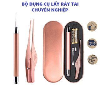 Bộ dụng cụ lấy ráy tai có đèn Dụng cụ ngoáy tai có đèn cho bé Bộ dụng cụ lấy ráy tai chuyên nghiệp