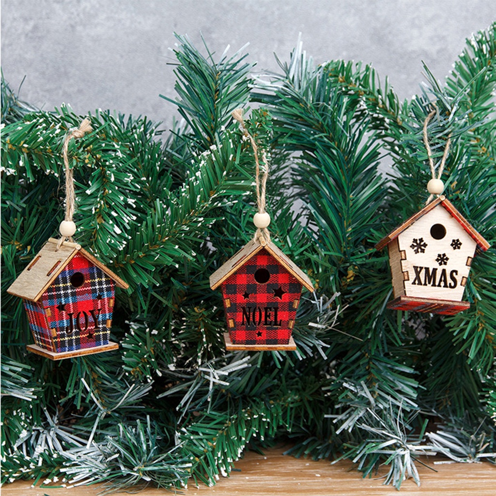 Surpr Dây Treo Trang Trí Giáng Sinh Hình Ngôi Nhà Gỗ Kẻ Sọc Caro Đỏ Dọc Có Thể Tái Sử Dụng
