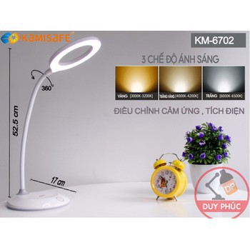 ĐÈN BÀN KM 6702 CẢM ỨNG 3 CHẾ ĐỘ SÁNG