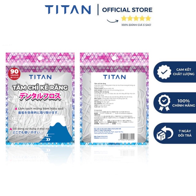 (90 cây/túi) FAMAPRO x TITAN Tăm chỉ kẽ răng nha khoa