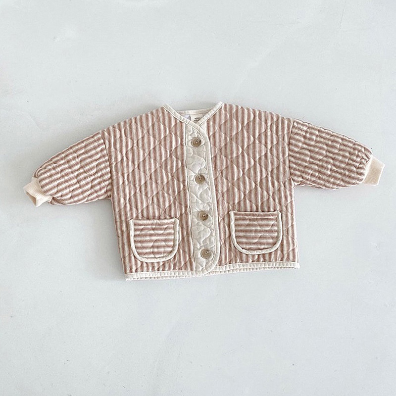 Autumn Baby Girls and Boys Retro Diamaond Pattern Jacket
