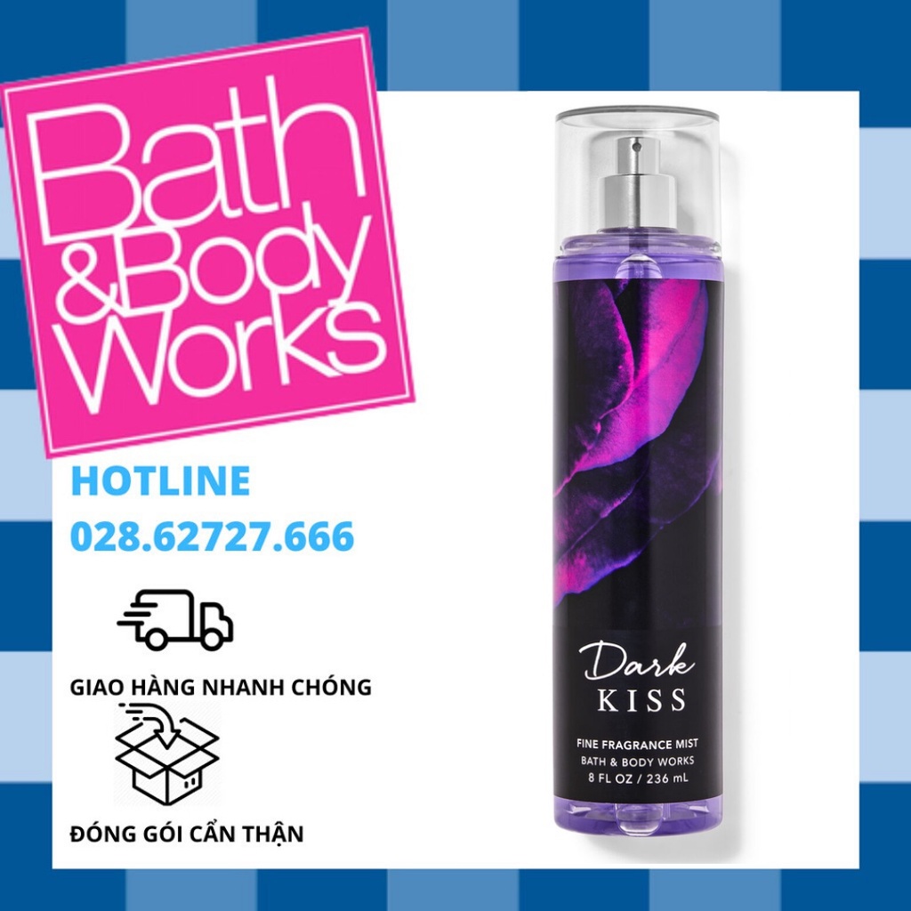 Xịt thơm toàn thân Bath and Body Works Dark Kiss (236ml)