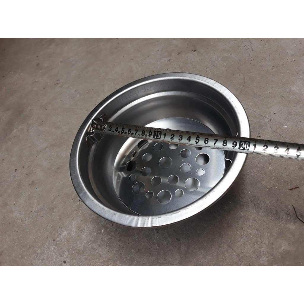 Bát đựng than chất liệu inox cho bếp nướng than hoa âm bàn, bếp nướng không khói Hàn Quốc