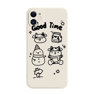 Ốp lưng iphone silicon Bò sữa Good time cute N13
