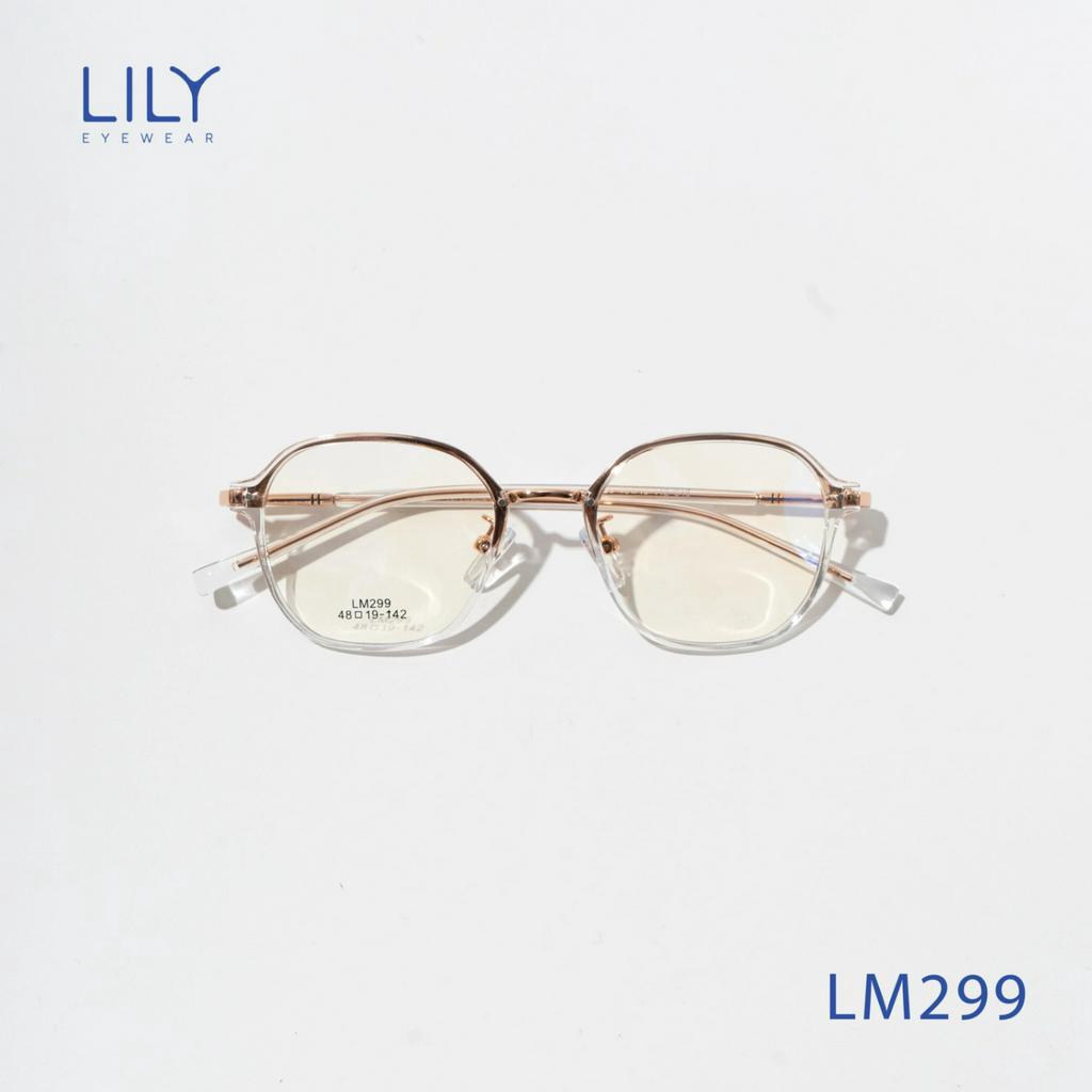 Gọng kính cận nam nữ LILYEYEWEAR chất liệu hợp kim thiết kế thời trang LM299