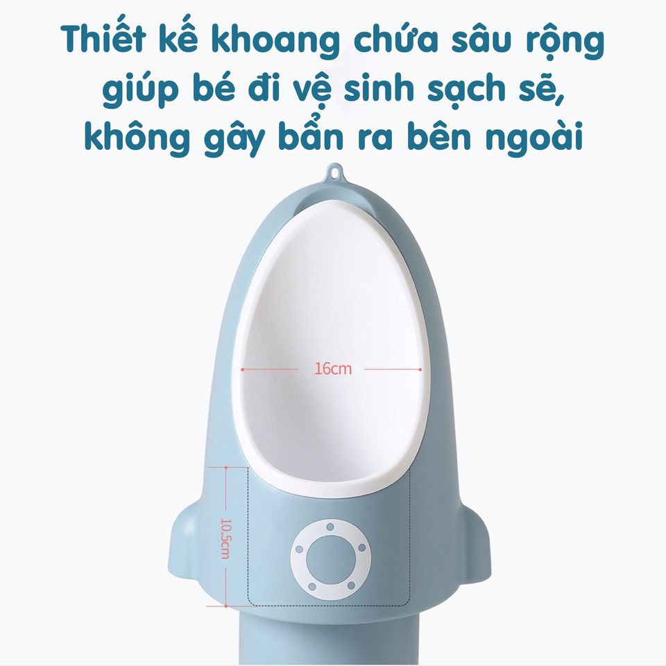 [Haobaby shop] Bô cho bé trai đi vệ sinh Holla - bô vệ sinh đứng, treo tường cho bé trai hình tên lửa