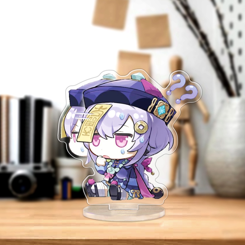 Mô Hình đứng standee in hình Qiqi trong game Genshin impact dùng để trang trí góc học tập bàn làm việc