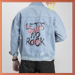 Áo khoác jean nam Lets No Rock, áo khoác bò cao cấp AKB18 tien.shop3