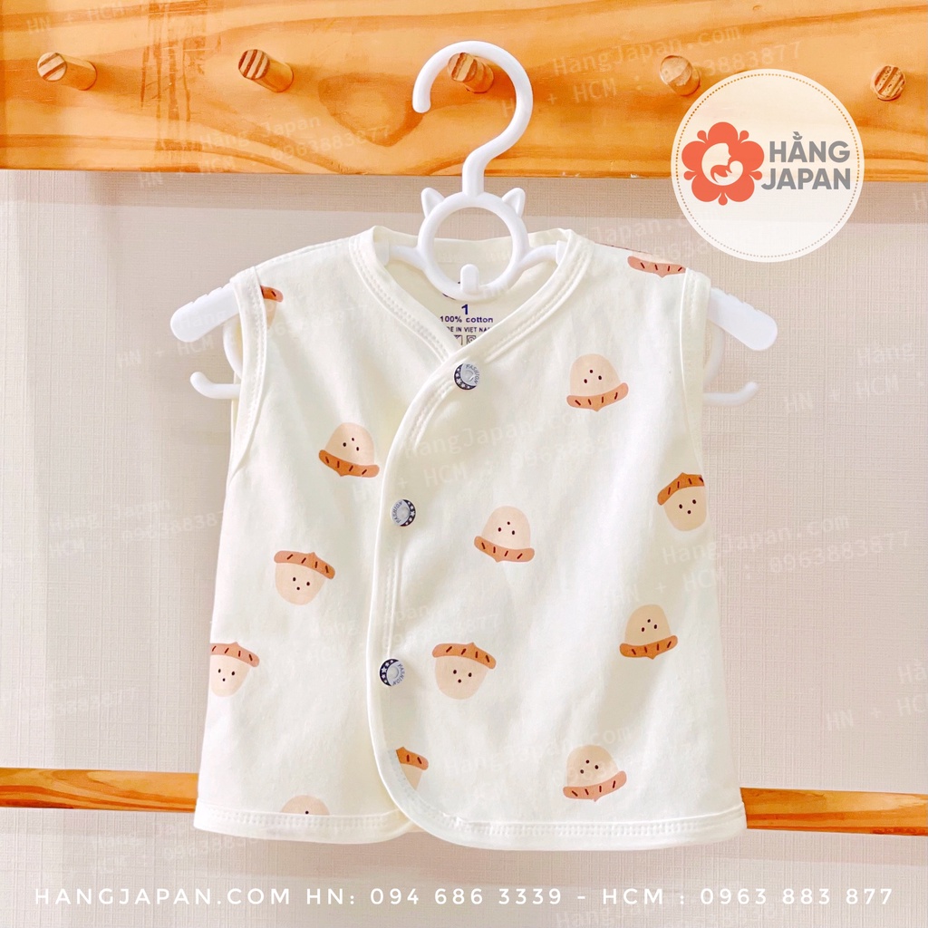 Áo gile nỉ Himon trắng họa tiết hàng đẹp cho bé từ 3-17kg