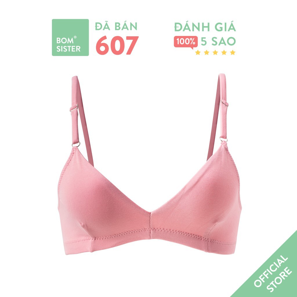 [Mã FARSBRBOM1 giảm 10% đơn 99K] Áo Lót Không Mút Cotton Không Gọng Có Thể Nhét Mút BOM SISTER MU2020