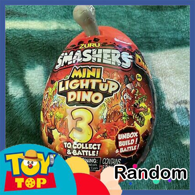 Đồ chơi quả trứng khủng long random Smashers Mini Light Up Dino 3 Egg chính hãng Zuru