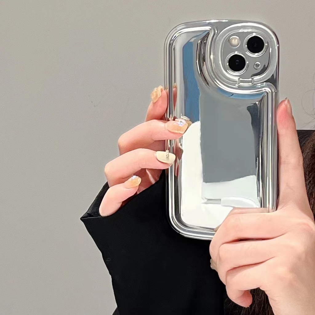 Ốp Điện Thoại Mạ Điện Có Giá Đỡ Màu Bạc Cho iPhone 14proamxc 13Proax 11 11 pro 11 pro max 12 12 12 pro 12 pro max