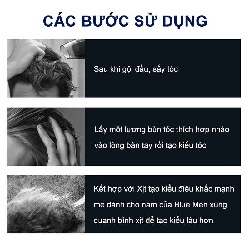 Sáp Vuốt Tóc Nam BLUEMAN &amp; Keo Xịt Tóc Hương Thơm Dễ Chịu-URBPW