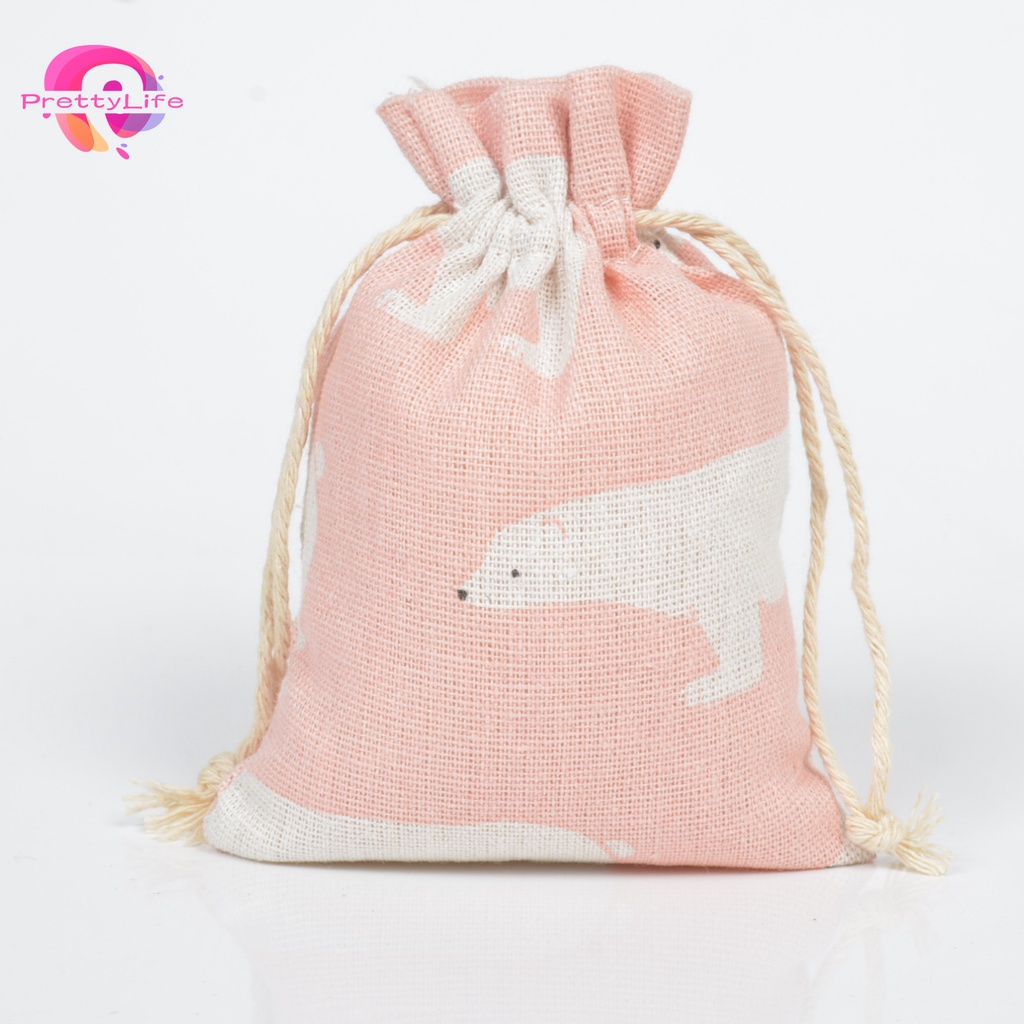 Túi Đựng Trang Sức Bằng Cotton Lanh In Họa Tiết Hoạt Hình Dễ Thương