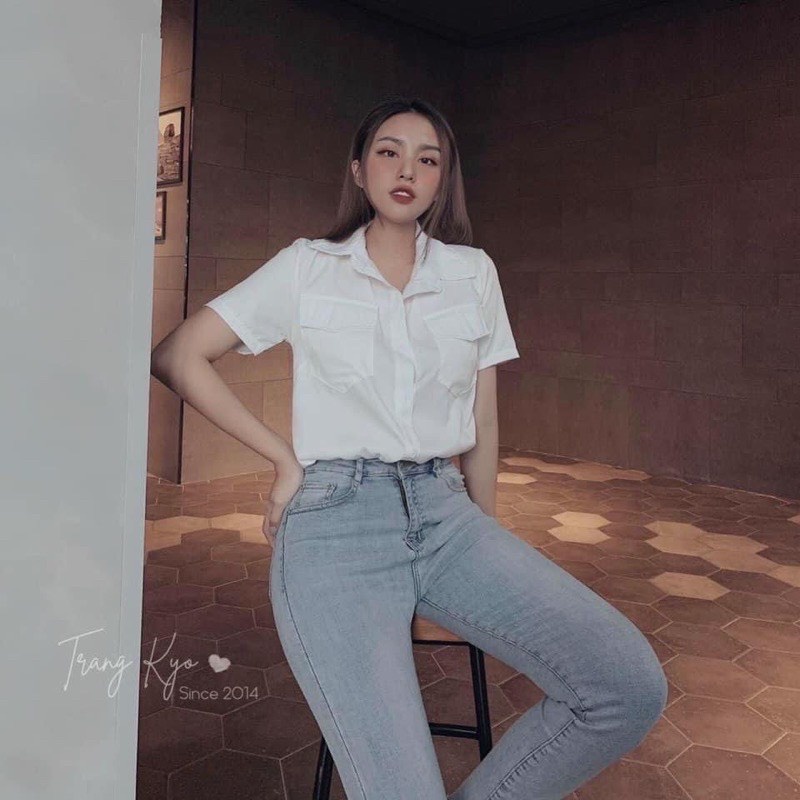 Áo sơ mi ngắn tay túi nắp