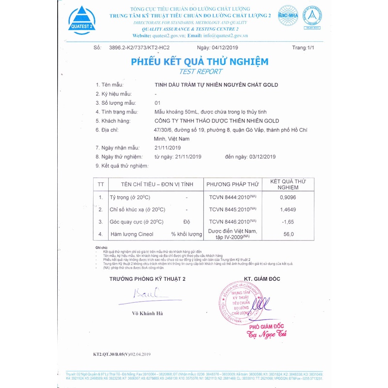Tinh Dầu Tràm Tự Nhiên Nguyên Chất Gold - 10ml