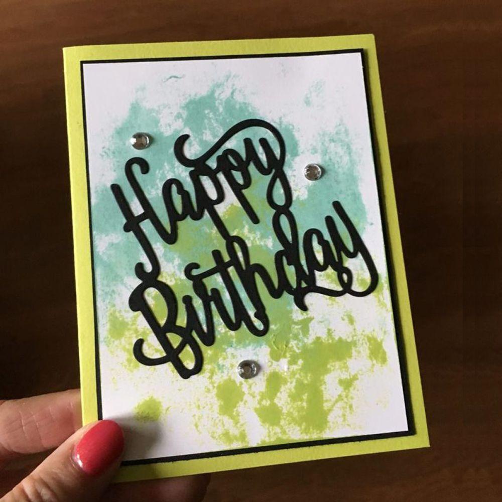 Khuôn Cắt Giấy Làm Từ Kim Loại Hình Chữ Happy Birthday Trang Trí Scrapbook