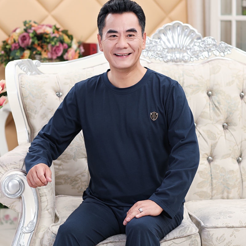 Đồ ngủ cho người trung niên và cao tuổi cotton dài tay mùa xuân, thu đông Bộ dành già