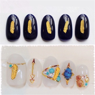 Charm hình lá gắn móng nail set 10 viên