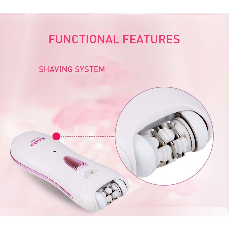 Máy tẩy lông mini JIASHI chạy điện có đèn báo có thể sạc lại tiện lợi