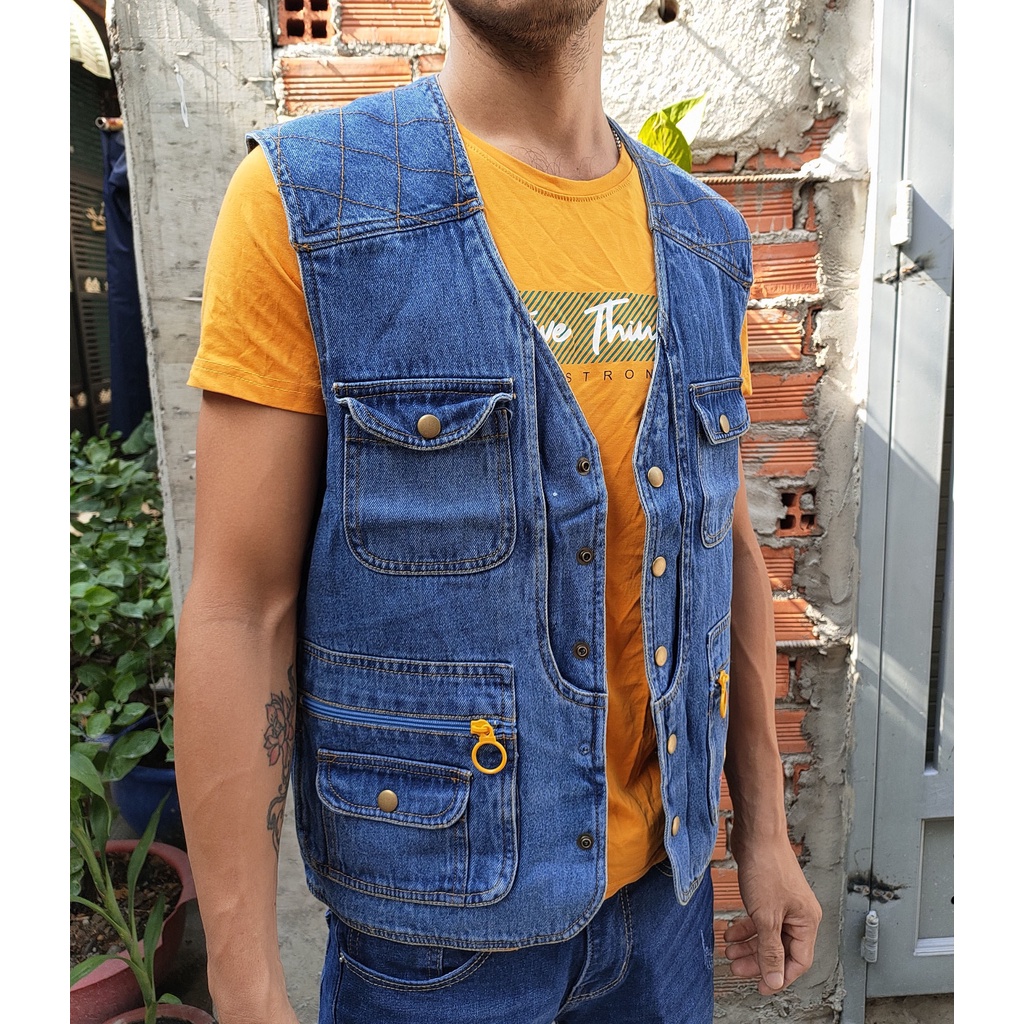 Áo Gile jean nam nữ