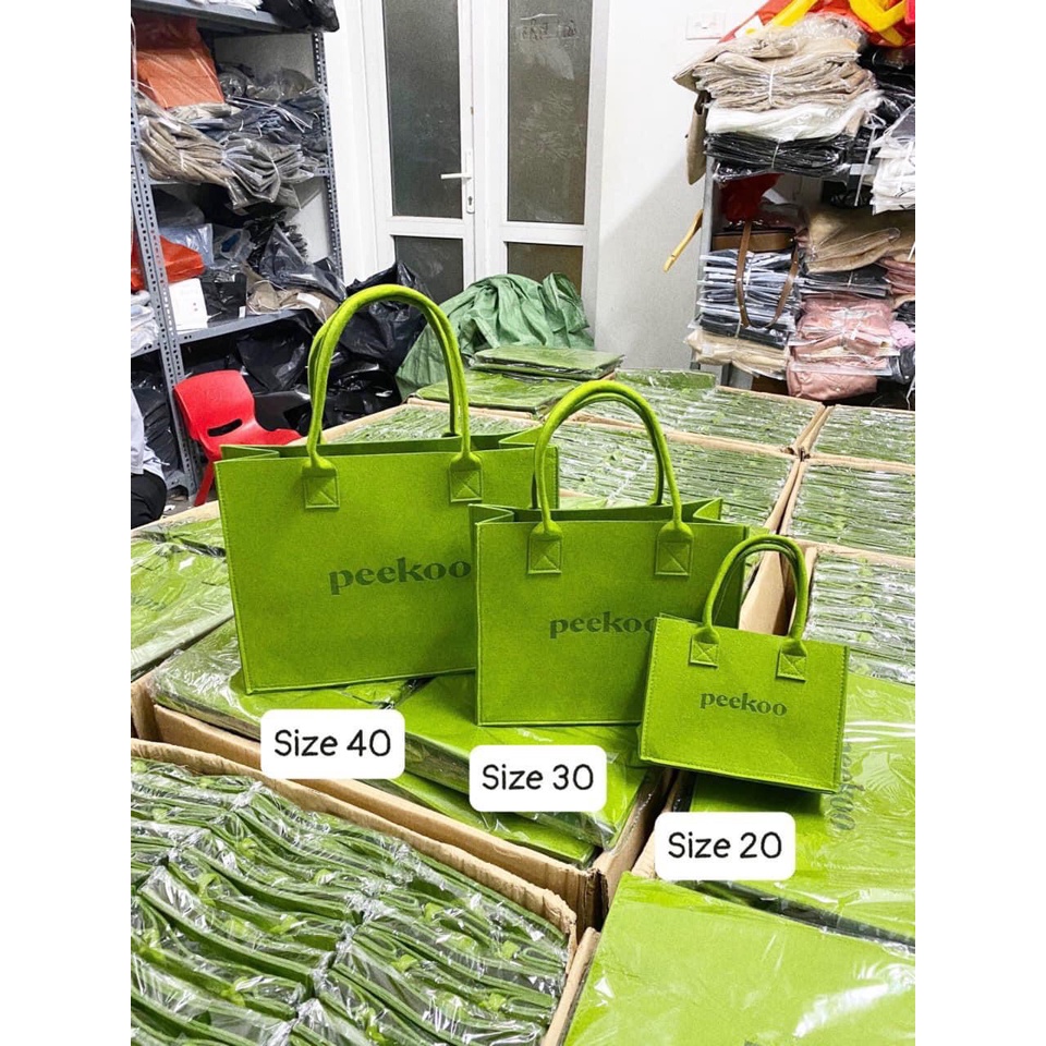Túi Peekoo xanh lá đi biển du lịch đi chơi đi làm | MS T4
