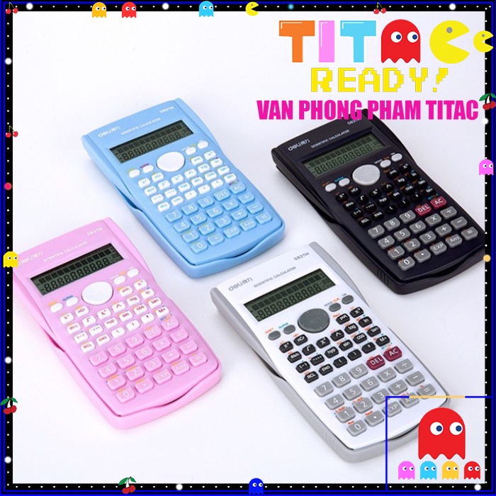 Máy tính kỹ thuật của Deli - Đen/Xanh dương/Hồng/Trắng - No.D82MS