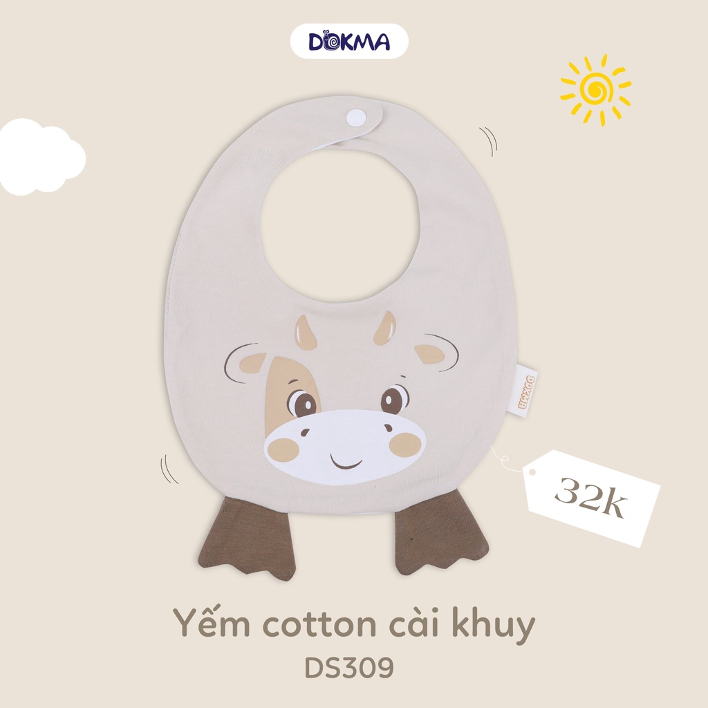 Yếm cotton khuy caì khuy Dokma DS309 (sp giao ngẫu nhiên)