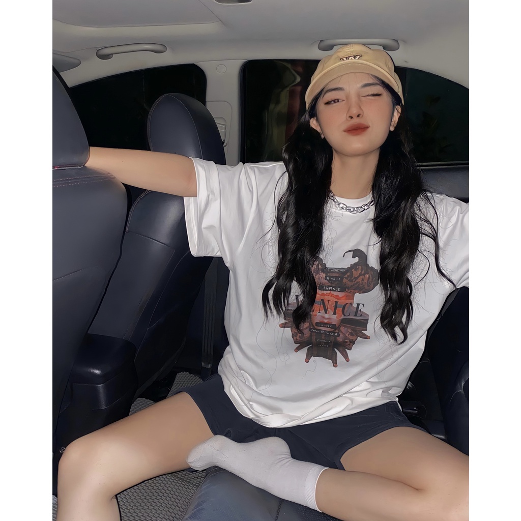 Áo Thun VENICE Tay Lỡ Unisex Nam/Nữ Đen/Trắng Cổ Tròn - HIGHCLUB Brand Chính Hãng